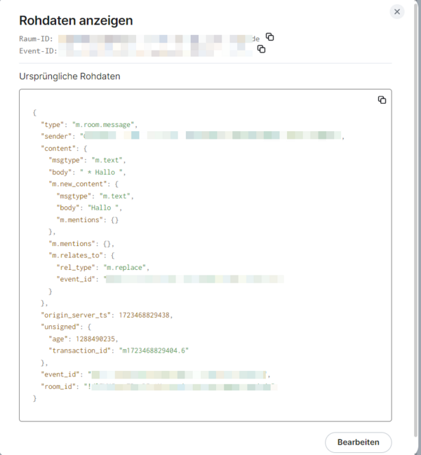 Rohdaten anzeigen Rohdaten anzeigen