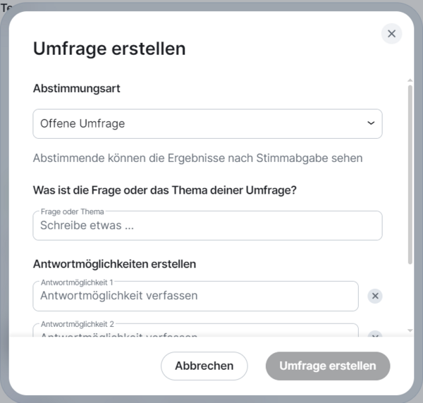 Umfrage erstellen