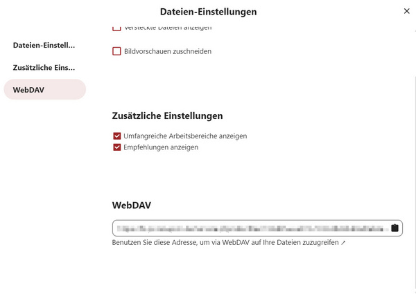 WebDAV-URL kopieren