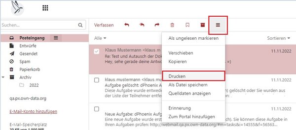 E-Mail drucken