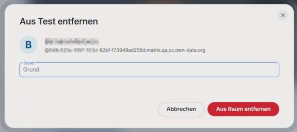 Aus Raum entfernen