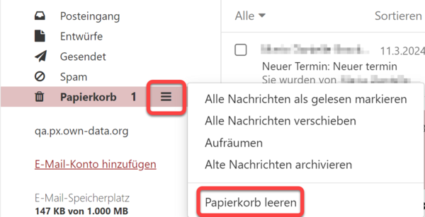 Papierkorb leeren