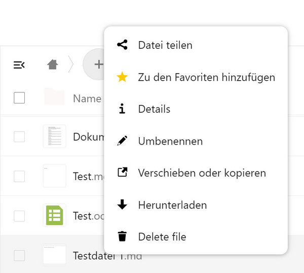 Der Punkt "Zu den Favoriten hinzufügen" im Kontextmenü