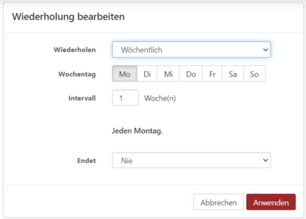 Brarbeiten der Wiederholung