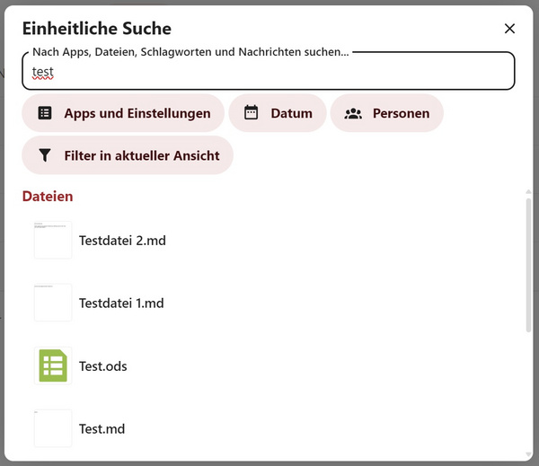 Darstellung der Suchergebnisse