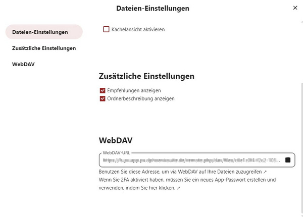 WebDAV-Link kopieren