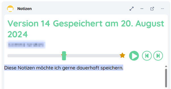 Gespeicherte Version Eine gespeicherte Version abrufen (Sternsymbol)