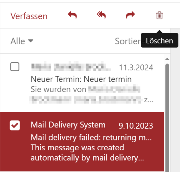 E-Mails endgültig löschen