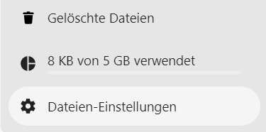 Dateien-Einstellungen