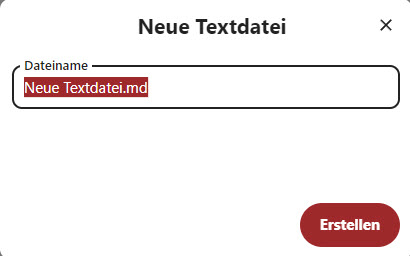 Neue Textdatei benennen und erstellen