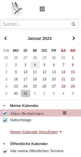 Kalender Ordneransicht