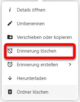Erinnerung löschen