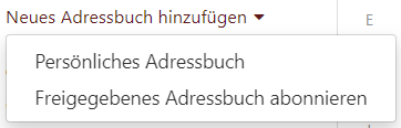 Neues Adressbuch hinzufügen