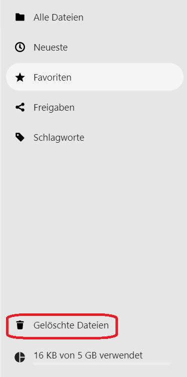 Gelöschte Dateien