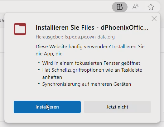 Nextcloud-App installieren