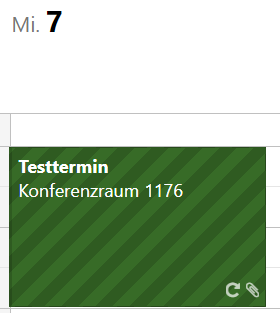 Termin mit Anhang in der Kalenderansicht