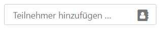 "Teilnehmer hizufügen" im Einstellungsfenster des Termins