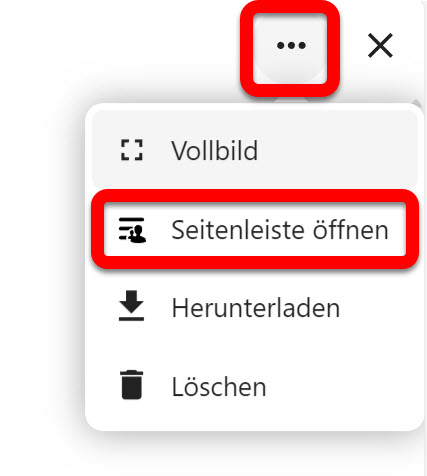 Seitenleiste öffnen