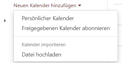 Auswahl der Kalenderart